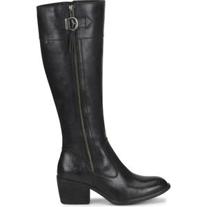 NEW BORN Uchee Block Heel Leather Knee High Boots